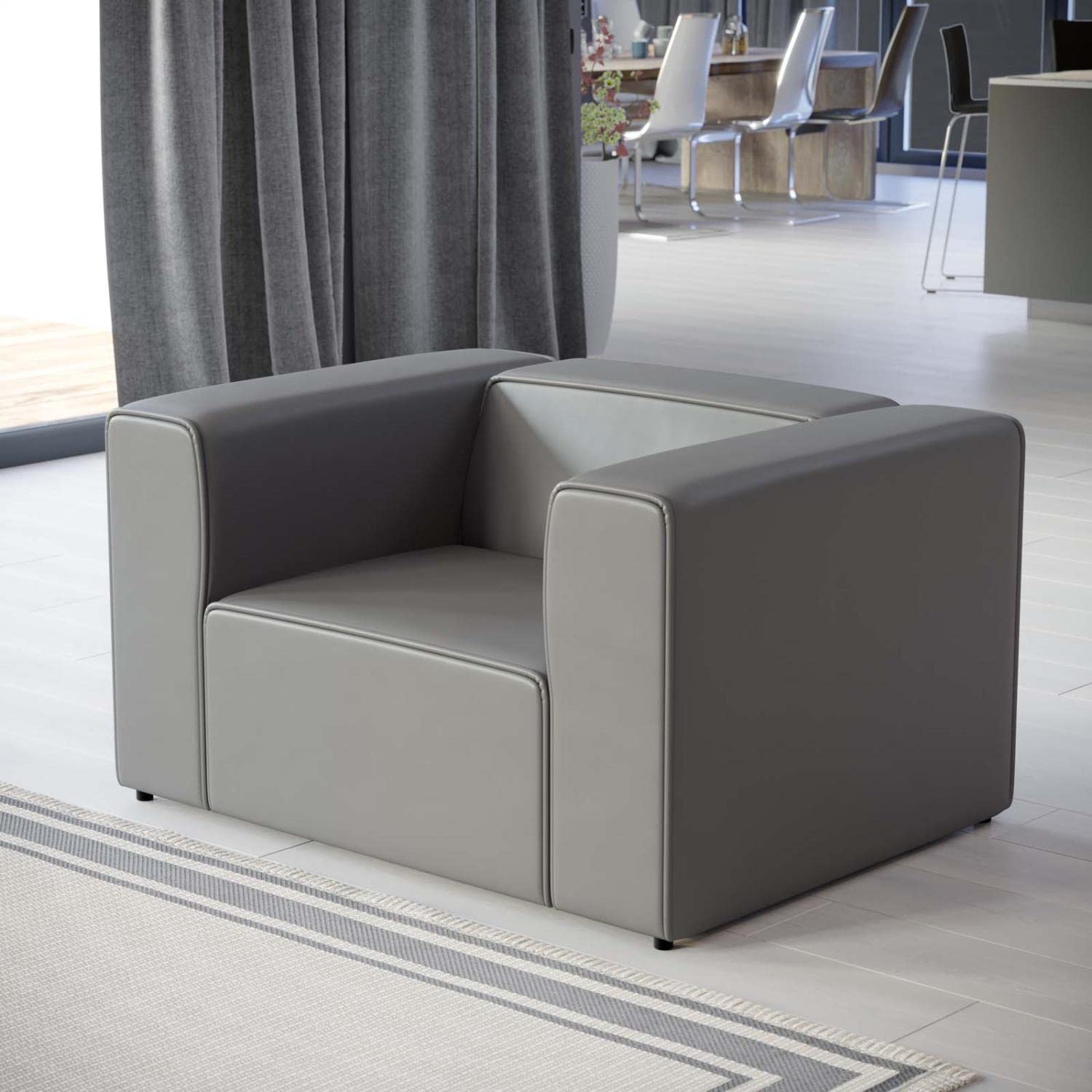 home office desk chairs | CasaFoyer Mingle Vegan Leather Armchair | Pure Relaxation | Stylish & Comfortable | Adjustable | Vegan Leather Upholstery | Contemporary Design | Gray | casafoyer.myshopify.com