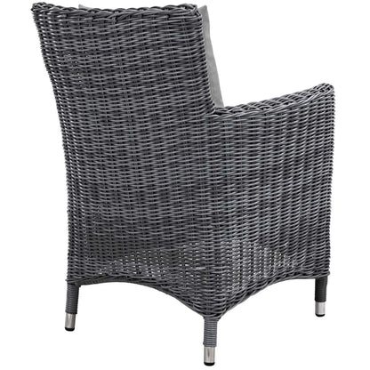 Patio Furniture Sets | Summon Outdoor Patio Dining Arm Chair | Two-Tone Rattan | Sunbrella Cushions | Aluminum Frame | Ultimate Outdoor Comfort | Perfect for Patio, Backyard, Poolside | casafoyer.myshopify.com