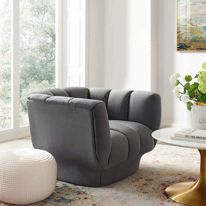 home office desk chairs | CasaFoyer Entertain Armchair | Vertical Channel Tufting | Plush Foam Padding | Stain-Resistant Velvet | Retro-Modern Design | 300 lbs Weight Capacity | casafoyer.myshopify.com