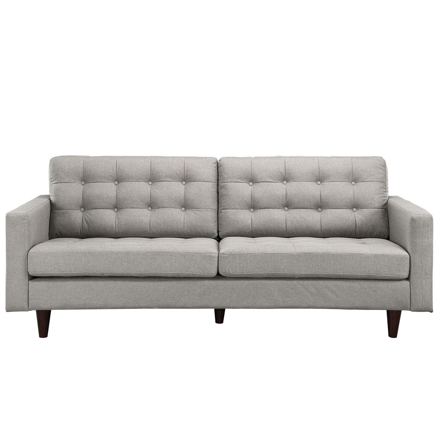 ottomans | CasaFoyer Empress Upholstered Sofa | Luxurious & Elegant Design | Tufted Buttons | Plush Cushions | Light Gray | casafoyer.myshopify.com