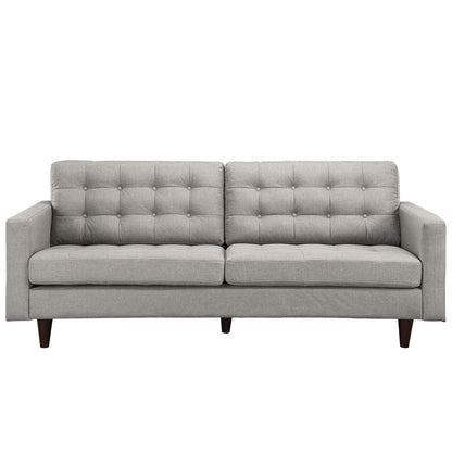 ottomans | CasaFoyer Empress Upholstered Sofa | Luxurious & Elegant Design | Tufted Buttons | Plush Cushions | Light Gray | casafoyer.myshopify.com