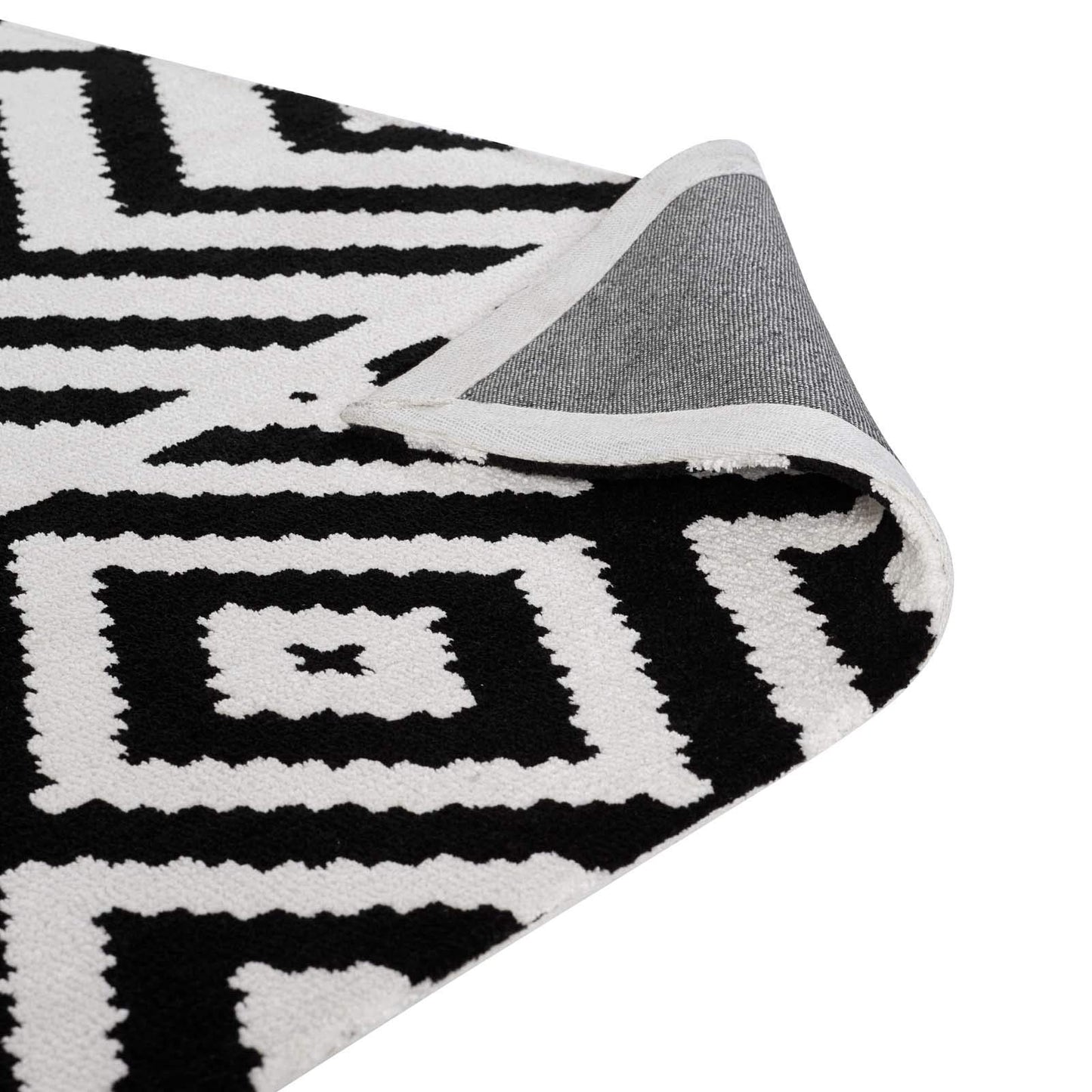 Carpet & Rugs | CasaFoyer Ailani Geometric Chevron and Diamond Area Rug | Modern Design | Soft Polyester Microfiber | Jute Fabric Bottom | Stain-Resistant | Easy to Maintain | 8x10 Black and White | casafoyer.myshopify.com