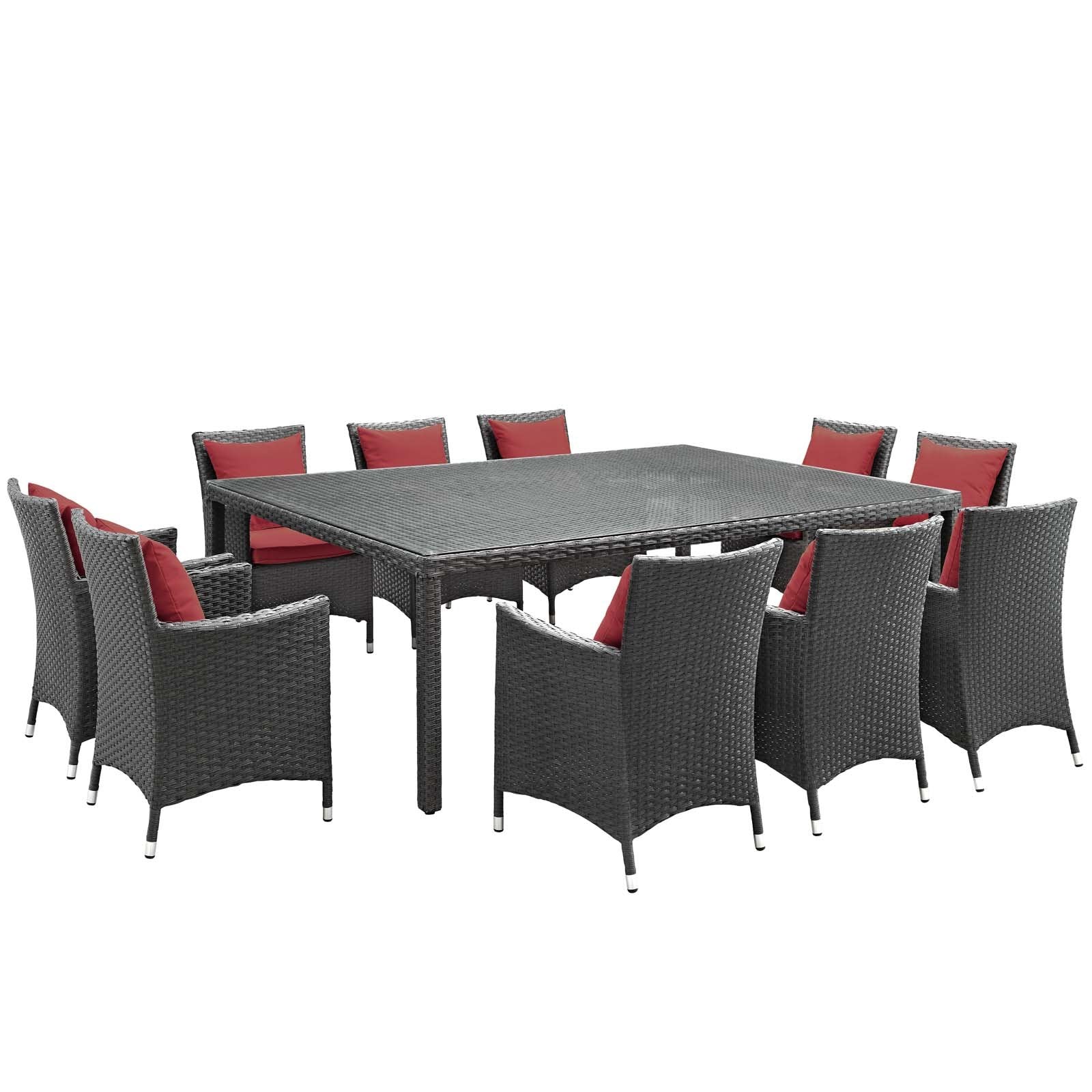 kitchen and dining room sets | CasaFoyer Sojourn Outdoor Patio Furniture Set | 11 Piece Dining Collection | Sunbrella Cushions | Synthetic Rattan Weave | Aluminum Frame | casafoyer.myshopify.com