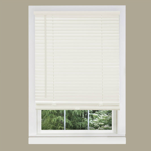 window treatment horizontal blinds | CasaFoyer Cordless GII Morningstar 1 PVC Blind | Light Filtering & Privacy | Child & Pet Safe | Easy Height & Sunlight Control | Hidden Mounting Brackets | Alabaster | 59x64 | casafoyer.myshopify.com