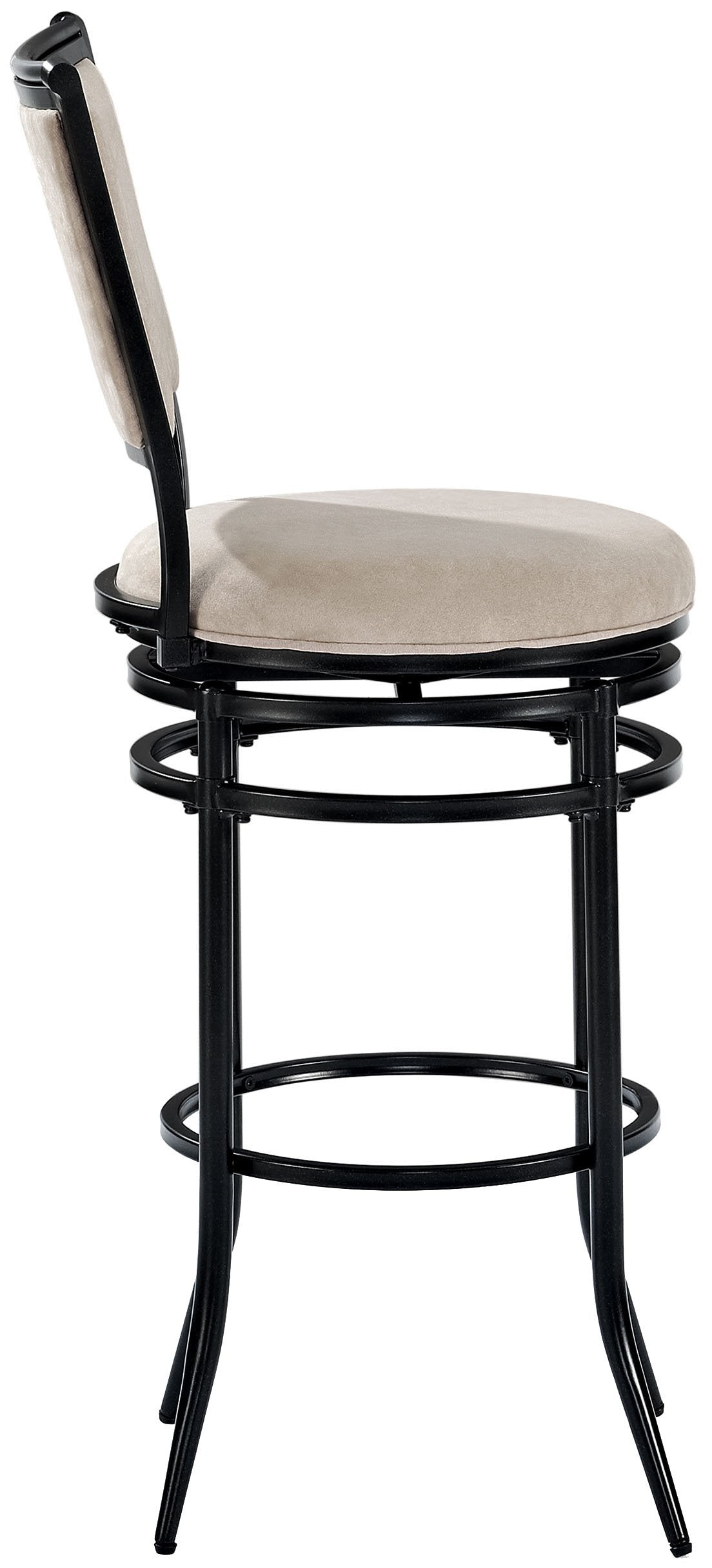 STOOL_SEATING | CasaFoyer Furniture | Rachel Swivel Bar Stool | Metal Barstool Collection | Fabric Upholstered Seat Cushion | Steel Construction | Elegant Design | casafoyer.myshopify.com