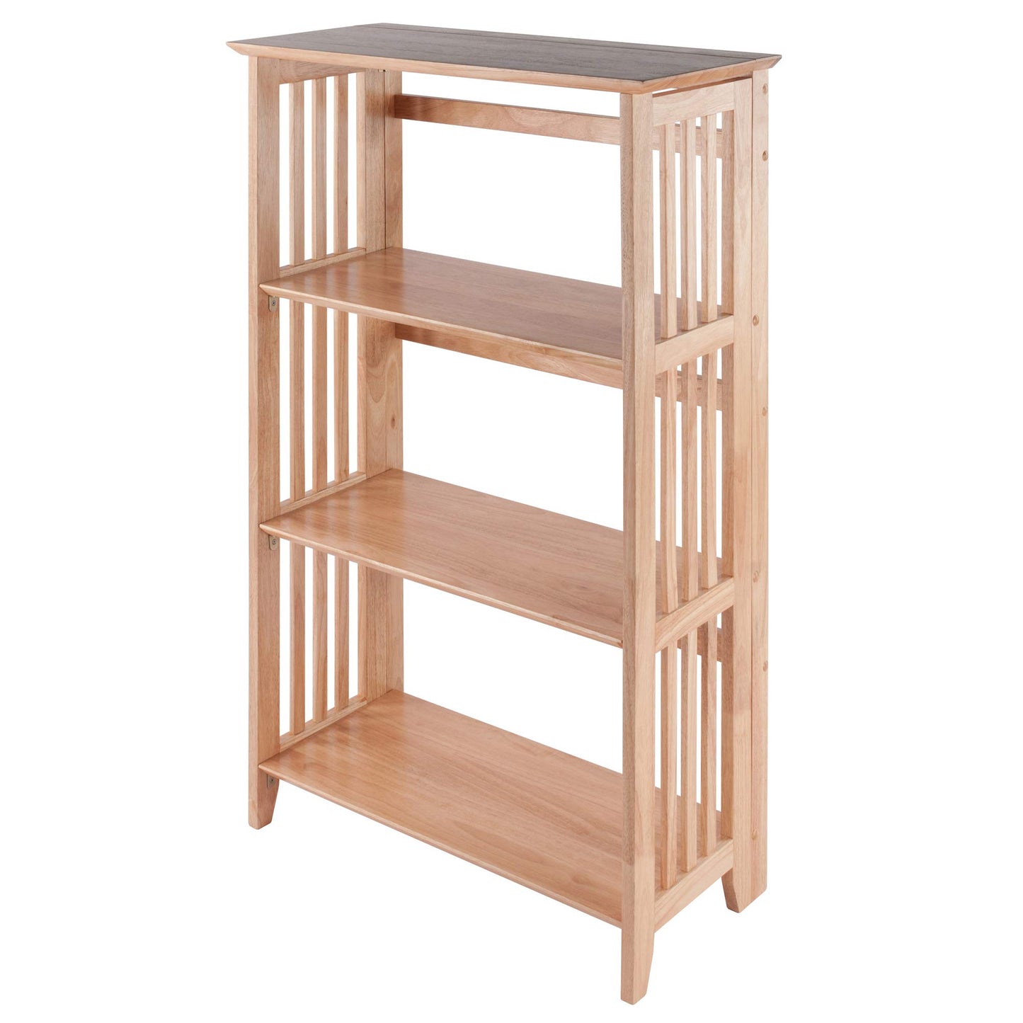 SHELF | Ergode Mission Foldable Shelf | Space-saving Storage Unit | 4 Shelves | 26W x 12.3D x 42H | Supports up to 50 lbs | Natural Finish | casafoyer.myshopify.com