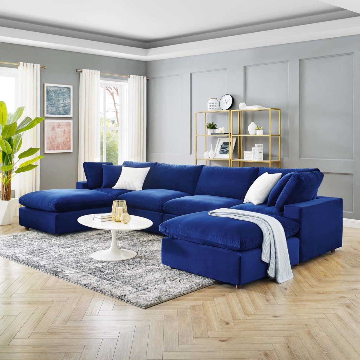 kitchen and dining room sets | CasaFoyer Commix | Luxurious & Inviting Sectional Sofa | Stain-Resistant Velvet | Solid Wood Construction | Foam Padded Cushions | Ideal for Modern Homes | casafoyer.myshopify.com