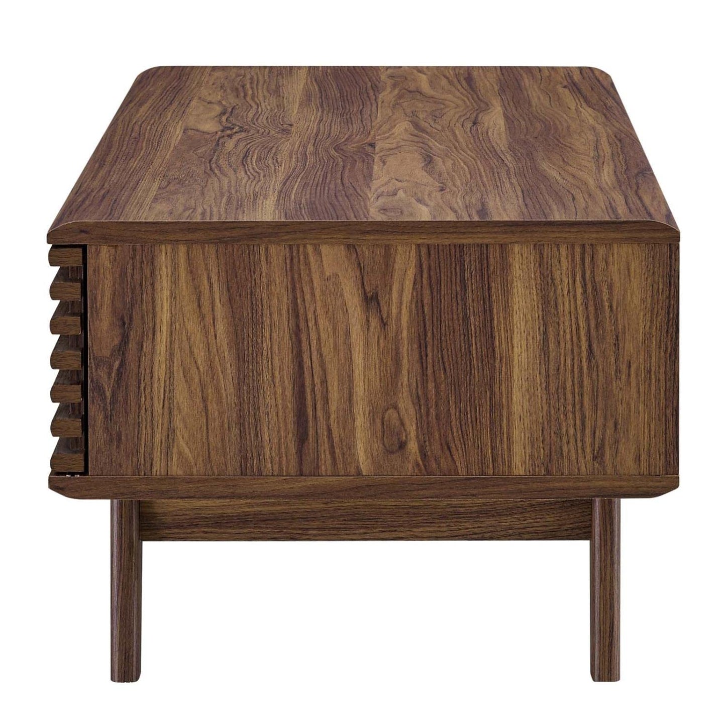 coffee tables | Ergode Render Coffee Table | Mid-Century Charm | Walnut Laminate | Sliding Door | Splayed Frame | Versatile & Stylish | Ideal for Display & Relaxation | casafoyer.myshopify.com