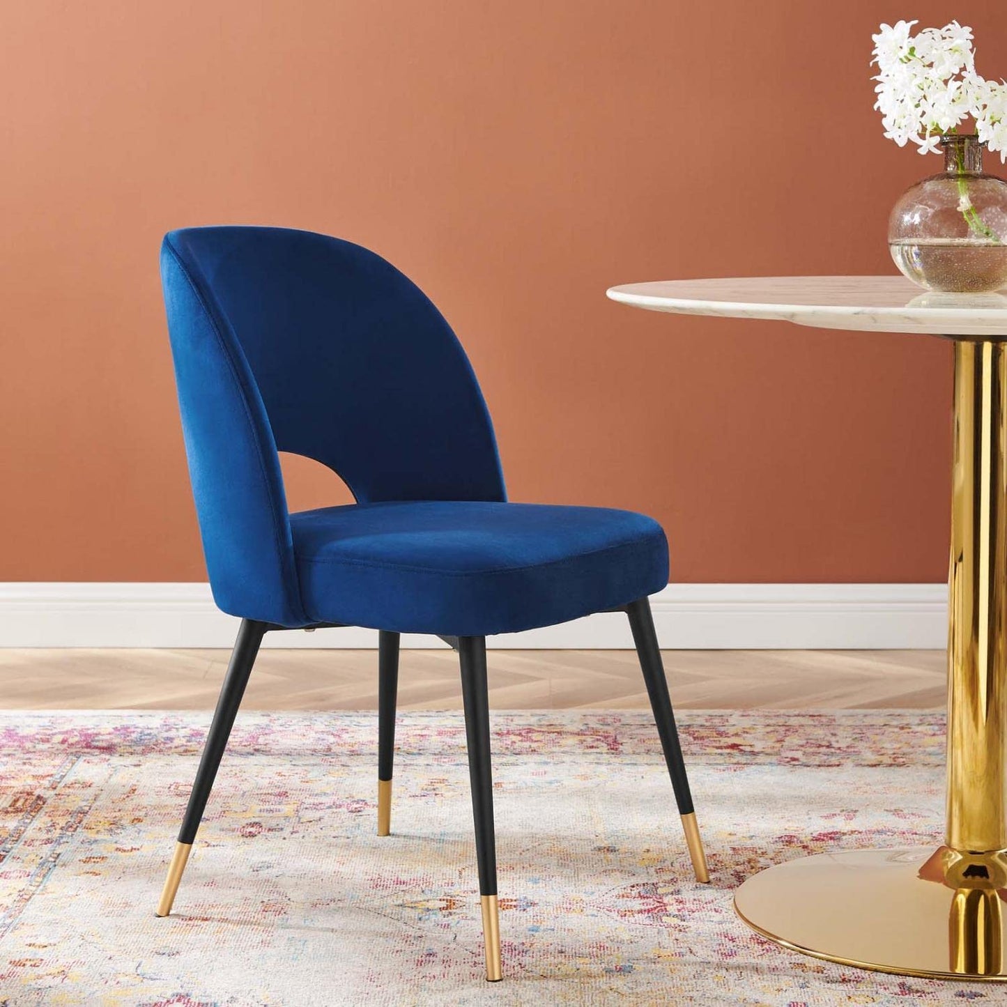 home office desk chairs | CasaFoyer Rouse Dining Side Chair | Luxurious Update | Comfortable Foam Padding | Stain-Resistant Velvet Upholstery | Glam Deco Design | Matte Black Stainless Steel Legs | Open Back | Versatile & Practical | casafoyer.myshopify.com