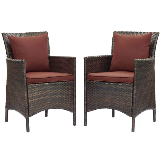 patio bistro sets | CasaFoyer Conduit Outdoor Patio Dining Armchair Set of 2 | Transitional Style | Durable Aluminum Frames | UV-Resistant Wicker Rattan | Waterproof Cushions | casafoyer.myshopify.com