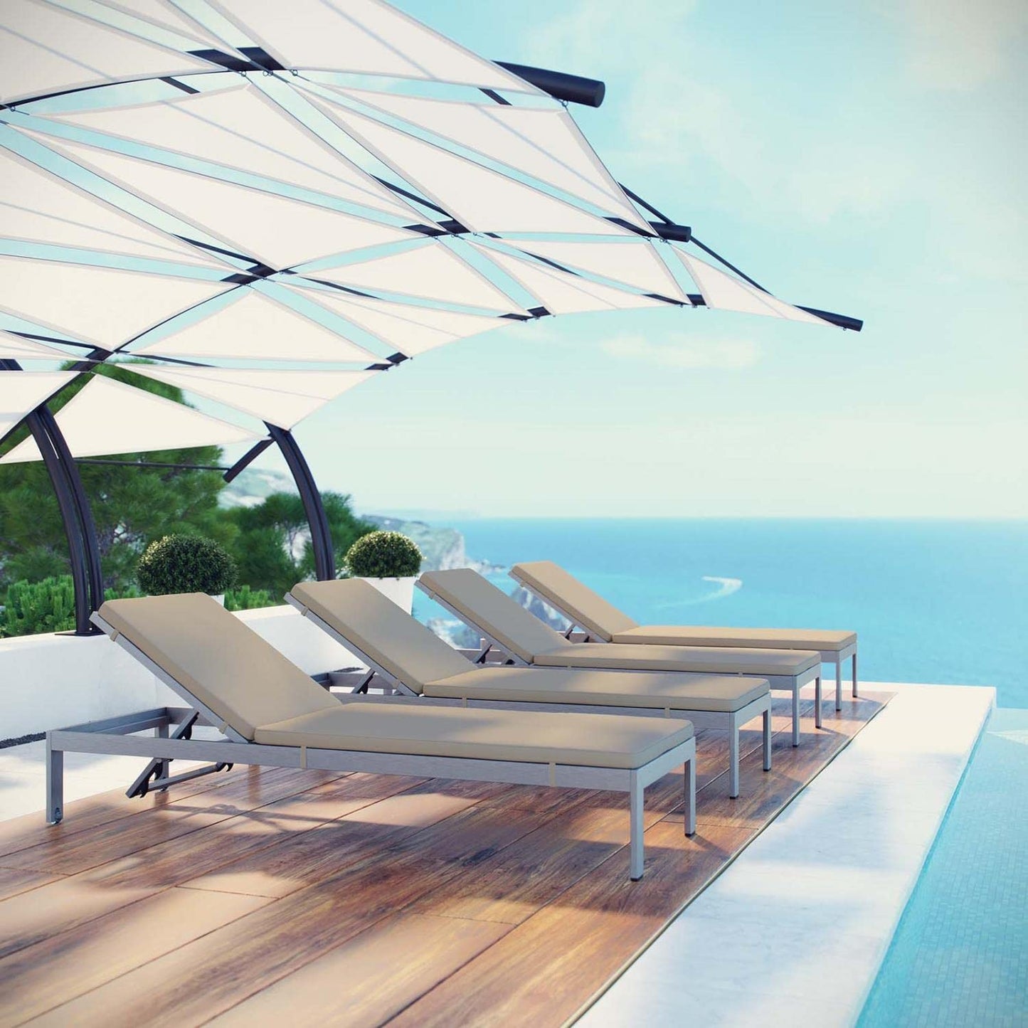 home office desk chairs | CasaFoyer Shore Outdoor Patio Chaise Lounge Chair Set | Sleek & Modern Design | Durable Aluminum Frame | Easy Assembly | Effortless Mobility | Non-Marking Foot Caps | Long-Lasting & Versatile | Set of 4 | casafoyer.myshopify.com