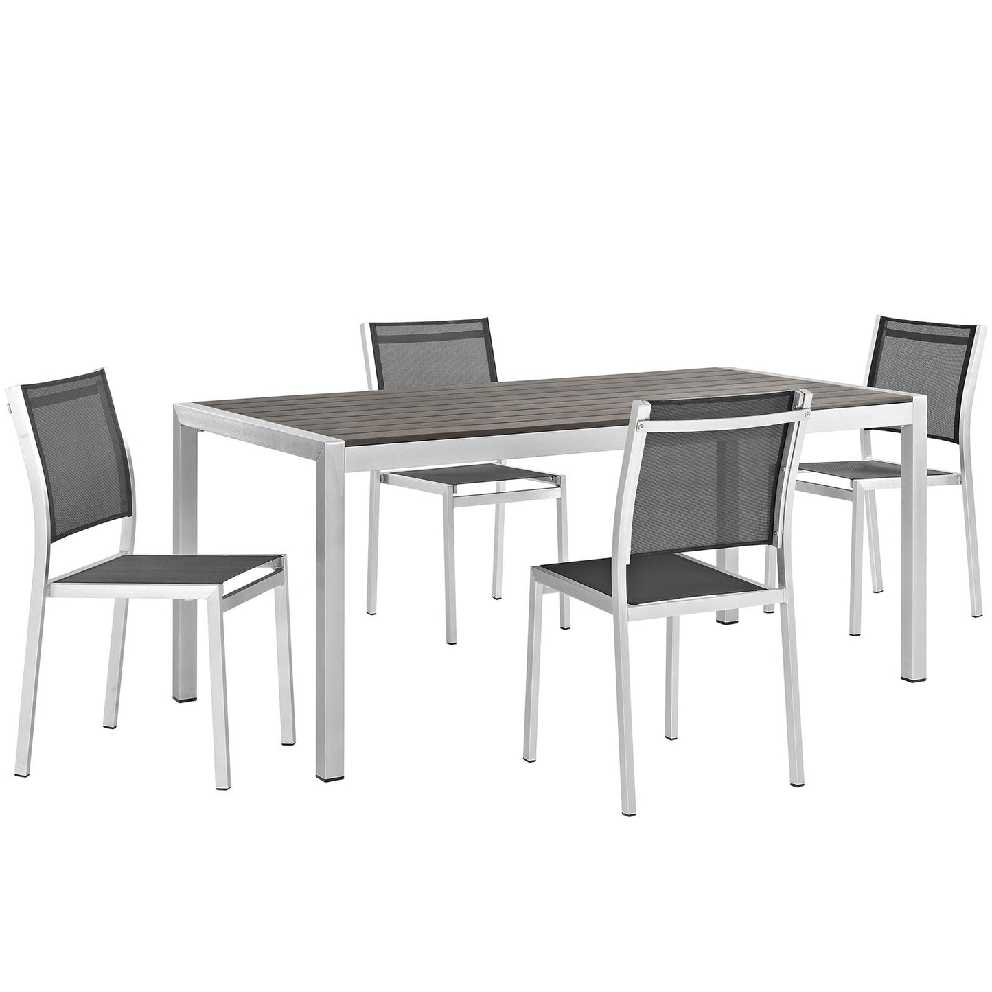 kitchen and dining room sets | CasaFoyer Shore Outdoor Patio Dining Furniture Set | Sturdy Aluminum Frame | Minimalist Design | 5 Piece Set | casafoyer.myshopify.com