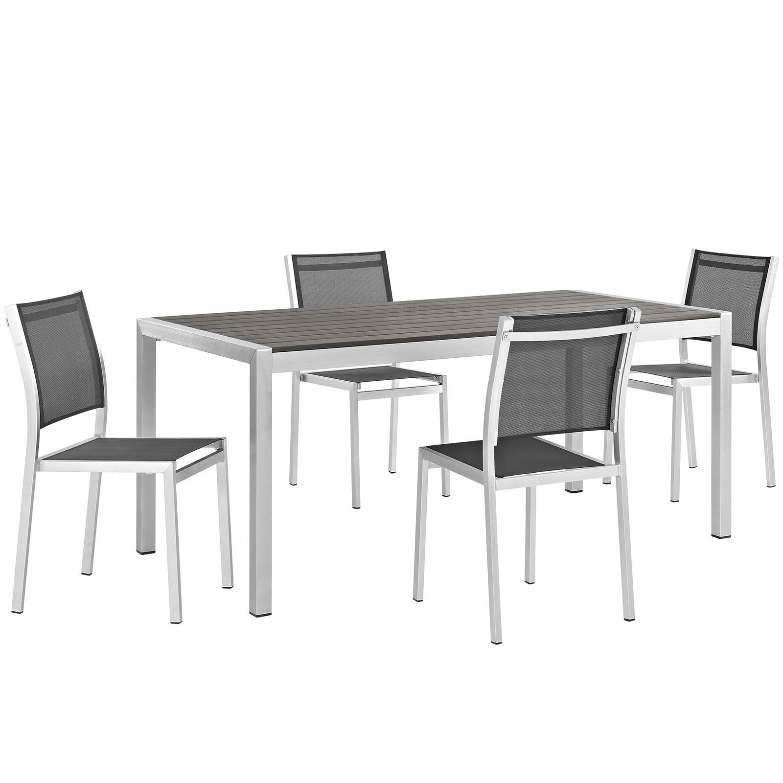 kitchen and dining room sets | CasaFoyer Shore Outdoor Patio Dining Furniture Set | Sturdy Aluminum Frame | Minimalist Design | 5 Piece Set | casafoyer.myshopify.com