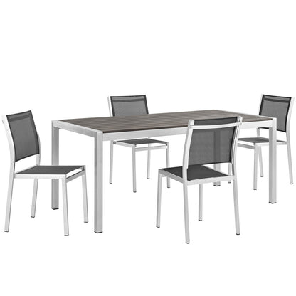 kitchen and dining room sets | CasaFoyer Shore Outdoor Patio Dining Furniture Set | Sturdy Aluminum Frame | Minimalist Design | 5 Piece Set | casafoyer.myshopify.com