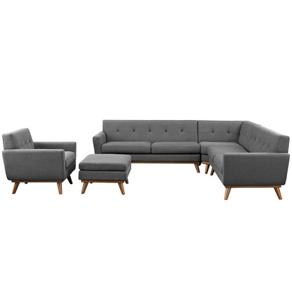 kitchen and dining room sets | CasaFoyer Engage Living Room Set | Curved Design | Dual Cushions | Button Detail | Sturdy Frame | Includes Corner Sofa, Ottoman, Loveseats, Armchair | casafoyer.myshopify.com