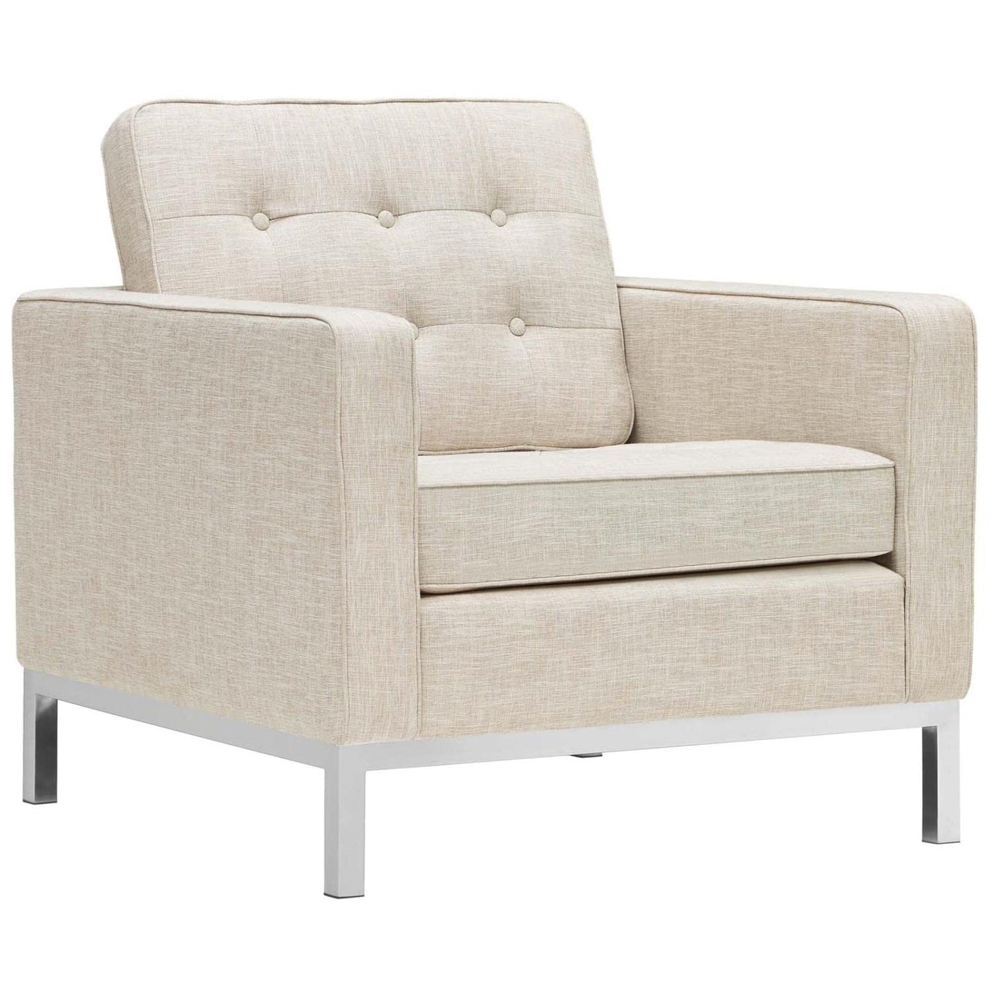 home office desk chairs | CasaFoyer Loft Armchair | Mid-Century Modern | Stainless Steel Frame | Tufted Back & Seat | Symbol of Progress & Comfort | Preferred by Fortune 500 Companies | casafoyer.myshopify.com