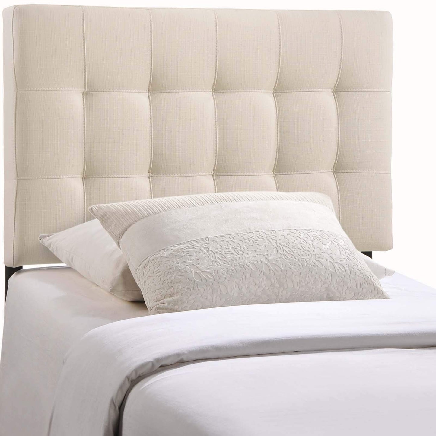 headboards | CasaFoyer  Lily Twin Upholstered Linen Fabric Tufted Headboard | Sophisticated & Durable Ivory | Perfect for Twin Beds | casafoyer.myshopify.com