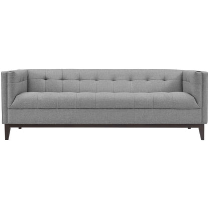 sofas | Serve Sofa | Elegant Tufted Button Upholstery | High-Quality Polyester | Dense Foam Cushioning | Walnut Stained Wood Legs | Ideal for Living Rooms & Reception Areas | Includes 1 Serve Sofa | casafoyer.myshopify.com