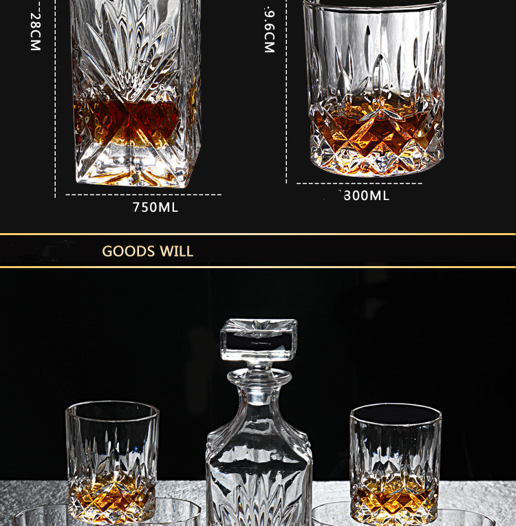 Whiskey glass | CasaFoyer Crystal Glass Whiskey decanter & 6 Pc Glass Set | casafoyer.myshopify.com