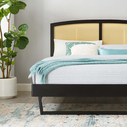 Bed | CasaFoyer Sierra Woven Cane Rattan Wood Full Platform Bed | Mid-Century Modern Design | Tropical Flair | Sturdy & Stable | No Box Spring Needed | Supports Various Mattress Types | Assembly Required | 601 lbs Weight Capacity | casafoyer.myshopify.com