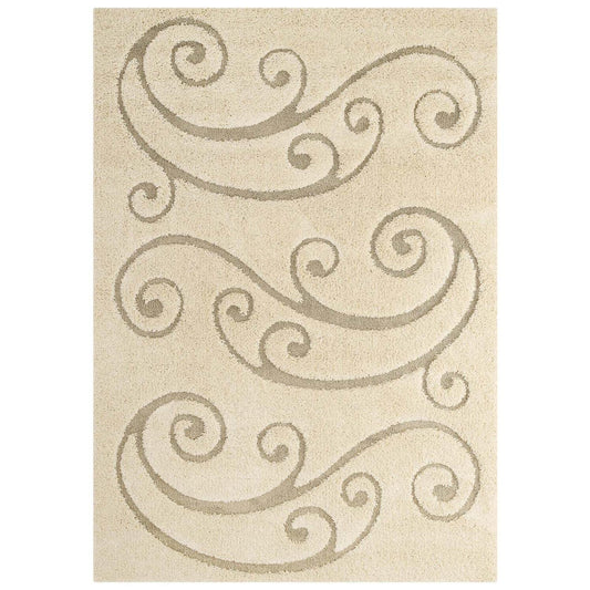 Carpet & Rugs | CasaFoyer Sprout Scrolling Vine Area Rug | Durable Polypropylene | Modern Design | 8x10 | Cream & Beige | Stain Resistant | Easy to Maintain | Perfect for Any Room | casafoyer.myshopify.com