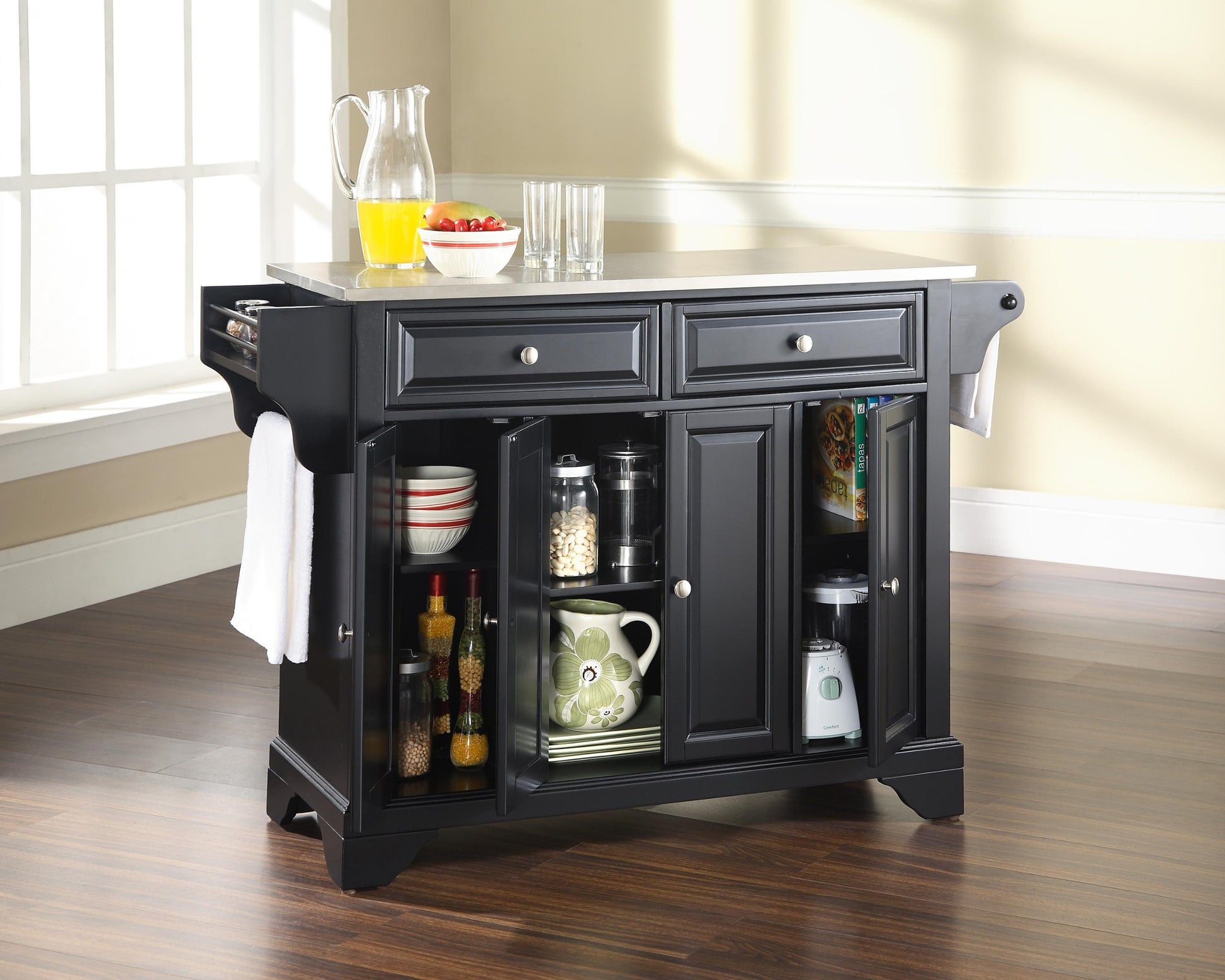 Kitchen Storage | Durable Solid Hardwood Kitchen Island | Elegant Raised Panel Doors | Ample Storage Space | casafoyer.myshopify.com