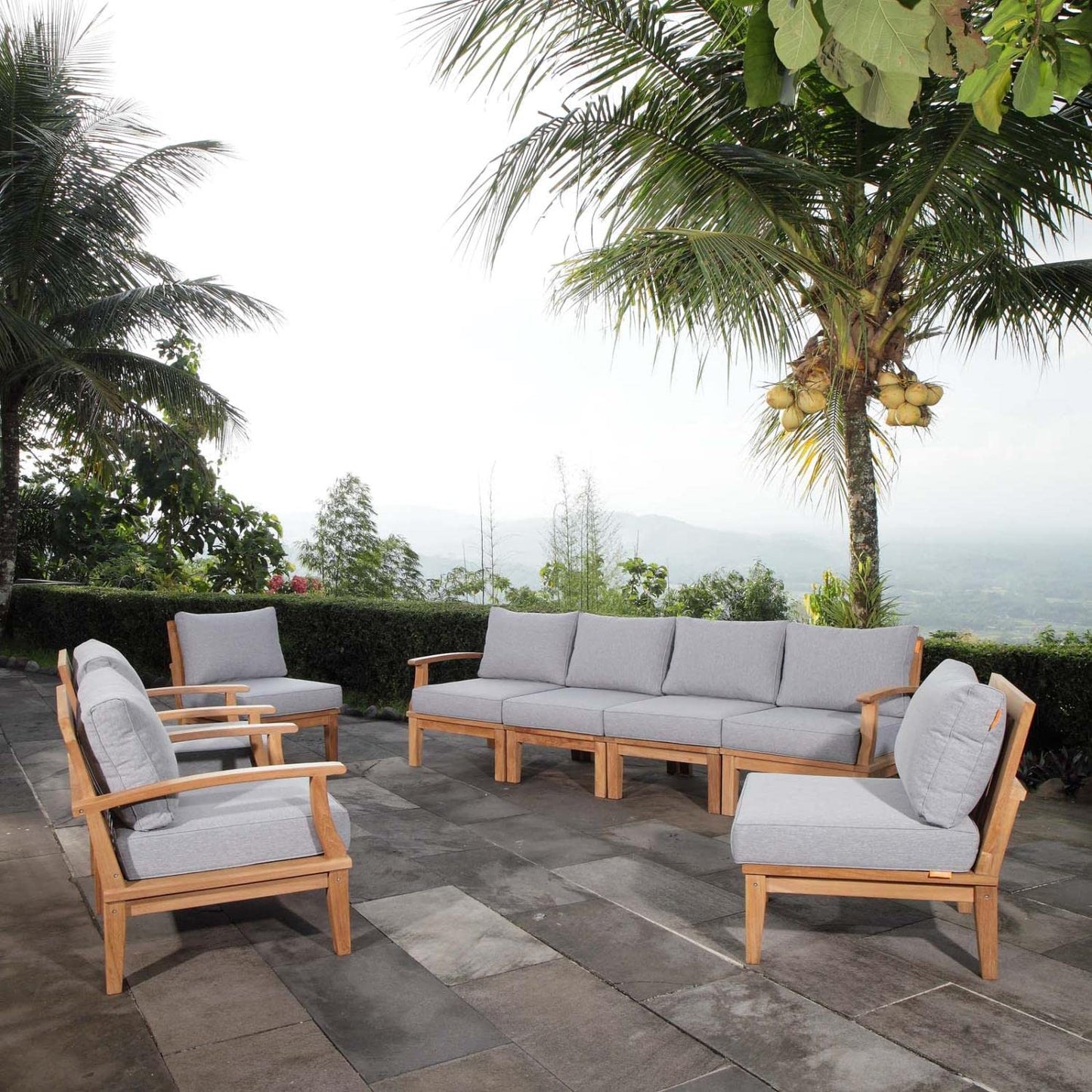 executive chairs | CasaFoyer Marina Teak Wood Outdoor Patio Furniture Sofa Sectional Set | Ultimate Luxury | Durable Teak Construction | All-Weather Cushions | Modern Design | casafoyer.myshopify.com