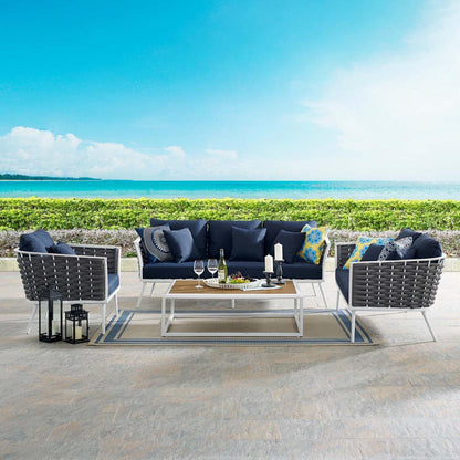 kitchen and dining room sets | CasaFoyer Stance Outdoor Collection | Modern Design | Waterproof Cushions | Durable Aluminum Frame | 4 Piece Patio Set | casafoyer.myshopify.com