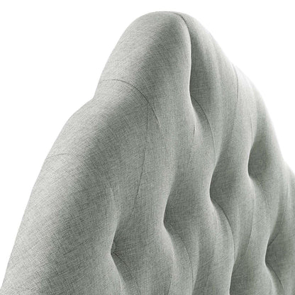 headboards | CasaFoyer  Sovereign Button Tufted Linen Fabric Upholstered Queen Headboard | Luxurious Comfort | Elegant Design | Plush Upholstery | Gray | casafoyer.myshopify.com
