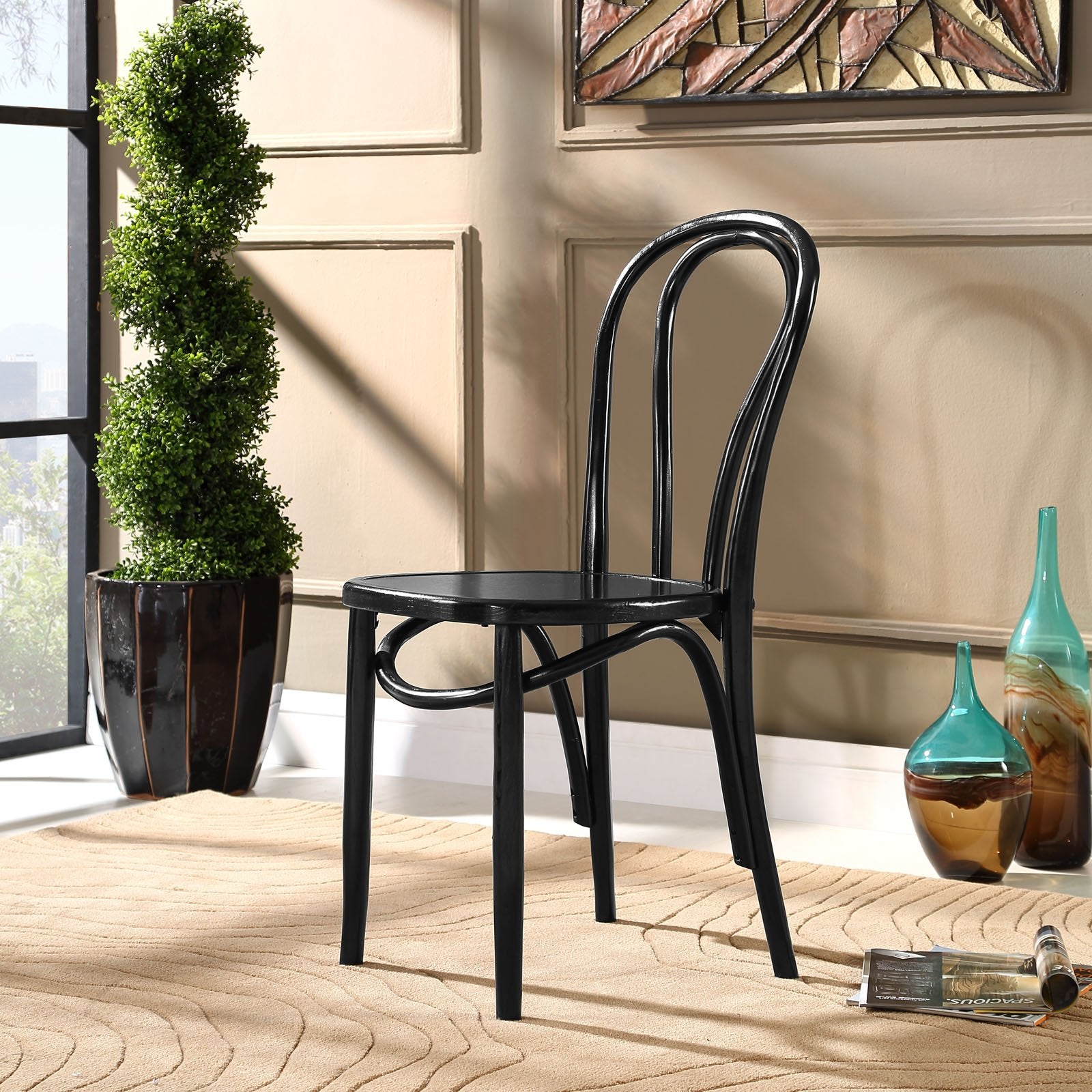 Chair | Eon Dining Chair | Vintage-Inspired | Elm Wood | Polyurethane Finish | Non-Marking Foot Glides | Fully Assembled | Ideal for Industrial Modern & Vintage Modern Spaces | casafoyer.myshopify.com