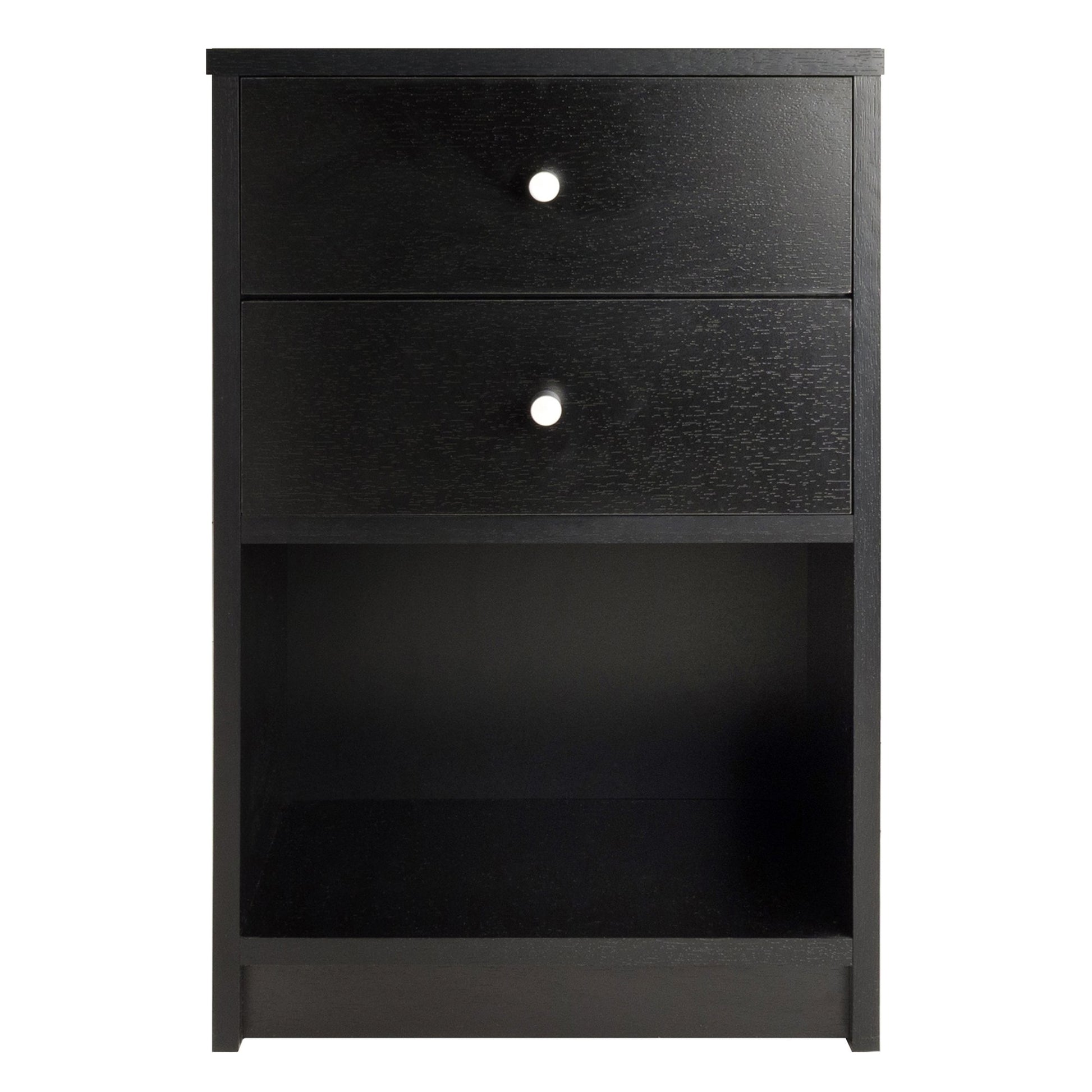 TABLE | Ergode  Wood Ava 2-Drawer Accent Table | Black Finish | Spacious Drawers & Open Shelf | Durable Composite Wood | Modern Satin-Finished Metal Knobs | Perfect for Living Room, Bedroom, or Home Office | Easy Assembly | casafoyer.myshopify.com