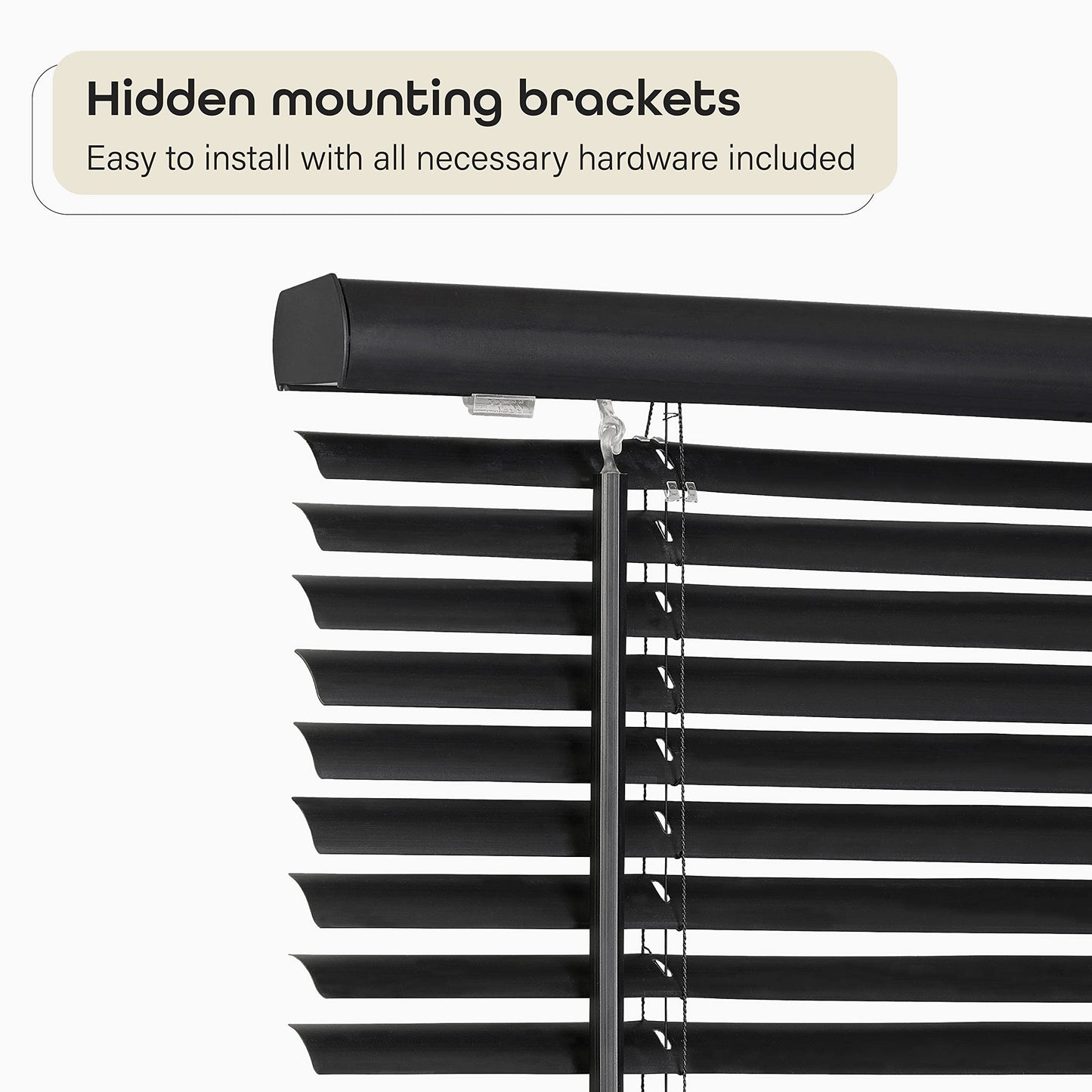 window treatment horizontal blinds | CasaFoyer Cordless GII Morningstar Blind | Durable PVC | Child & Pet Safe | Easy to Operate | Mounting Brackets Included | 36x64 | Black | casafoyer.myshopify.com