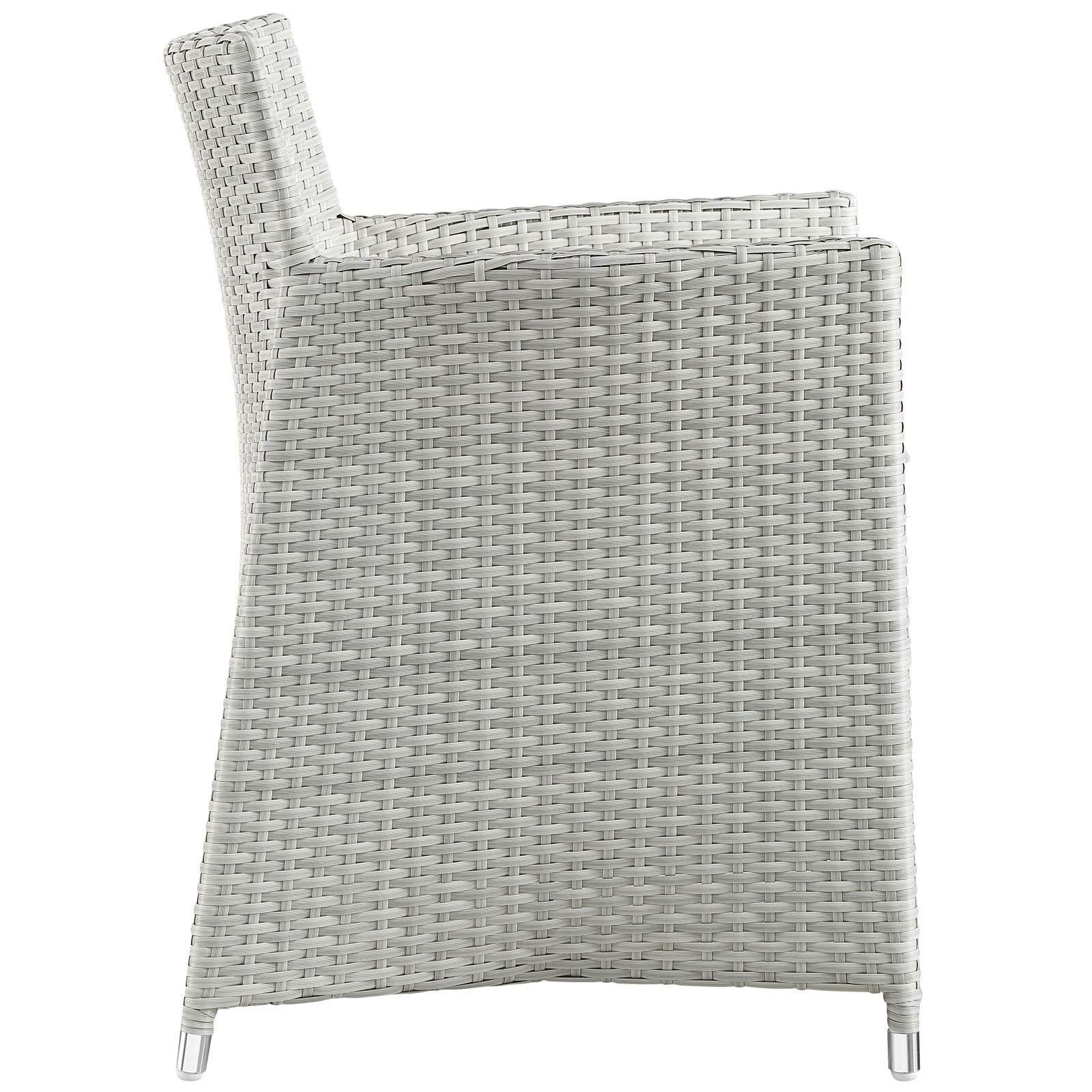 Dining Table | Junction Outdoor Patio Dining Arm Chair | Elegant & Relaxing | Synthetic Rattan | Weather-resistant Cushion | Easy Assembly | Ideal for Modern Outdoor Spaces | casafoyer.myshopify.com