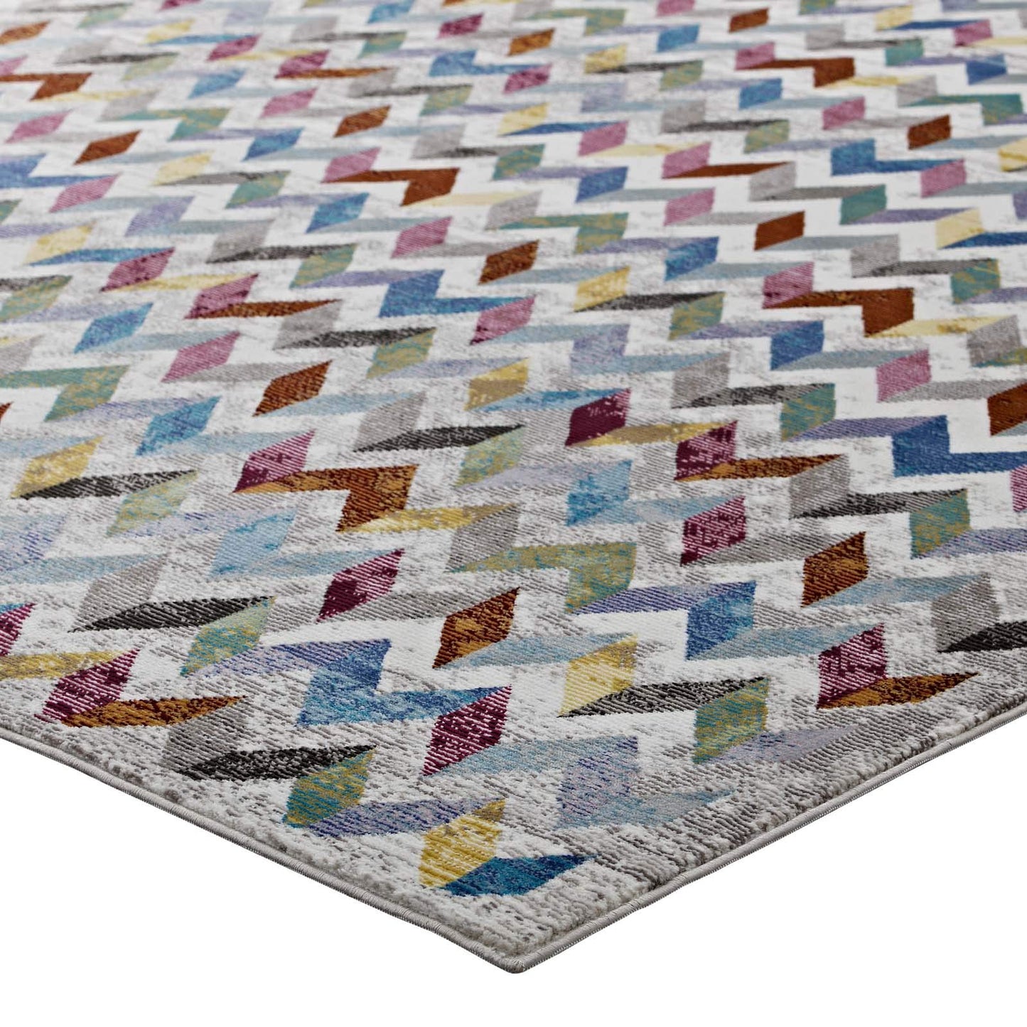 area rugs | CasaFoyer Gemma Chevron Mosaic Area Rug | Vibrant Modern Design | Durable Polypropylene | Stain Resistant | Easy to Clean | 8x10 Size | casafoyer.myshopify.com
