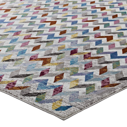 area rugs | CasaFoyer Gemma Chevron Mosaic Area Rug | Vibrant Modern Design | Durable Polypropylene | Stain Resistant | Easy to Clean | 8x10 Size | casafoyer.myshopify.com