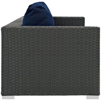 Patio Furniture Sets | Sojourn Outdoor Patio Sofa | Sunbrella Fabric | Synthetic Rattan | UV Protection | Aluminum Frame | Elevate Your Patio | casafoyer.myshopify.com