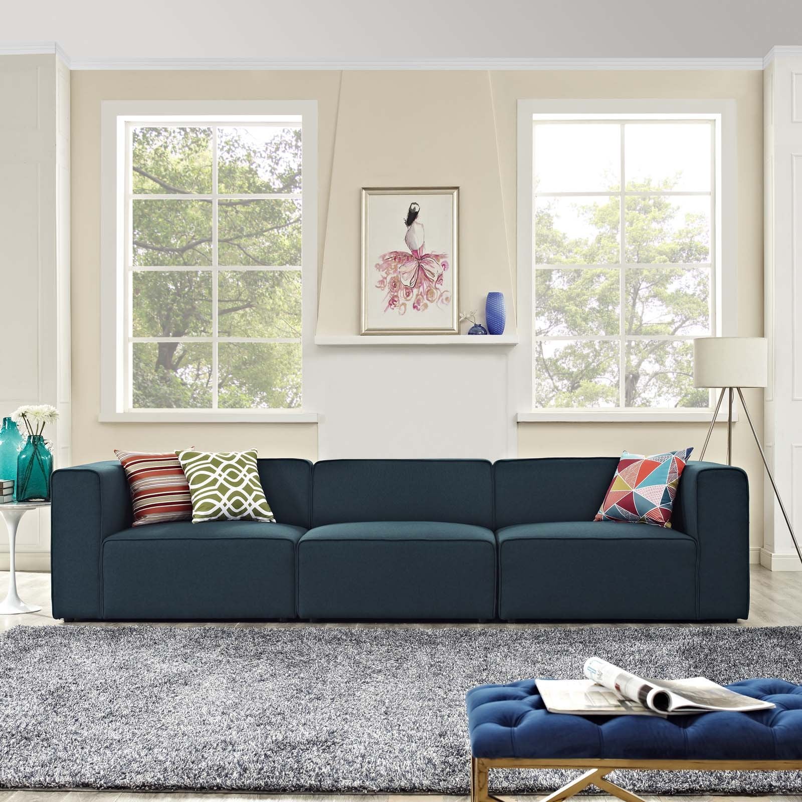 kitchen and dining room sets | CasaFoyer Mingle 3-Piece Upholstered Fabric Sectional Sofa Set - Blue | Comfortable, Adjustable, Stylish | Ideal for Living or Lounge Area | casafoyer.myshopify.com