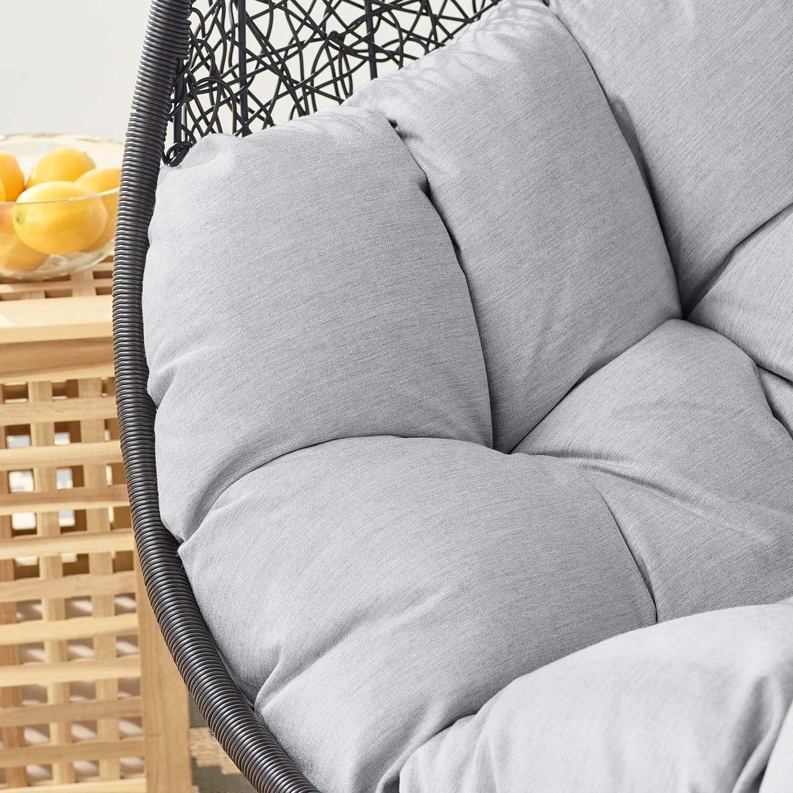porch swings | Ergode Encase Outdoor Patio Swing Chair | Exotic Island Retreat | Synthetic Rattan Weave | All-Weather Cushion | Durable Steel Frame | Adjustable Chain | Weather & UV Resistant | Indoor/Outdoor Use | casafoyer.myshopify.com