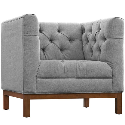 home office desk chairs | CasaFoyer Panache Collection | Elegant Upholstered Armchair | Vintage Mid-Century Design | Tufted Buttons & Plush Cushions | Solid Wood Legs | Ideal for Living Room or Lounge | casafoyer.myshopify.com