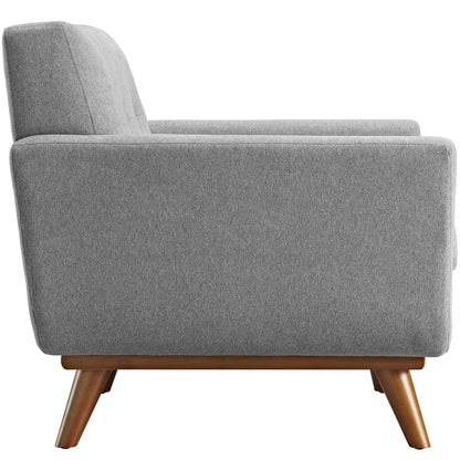 home office desk chairs | CasaFoyer Engage Plush Armchair | Tufted Buttons | Ultimate Comfort & Relaxation | Cherry Wood Legs | Expectation Gray | casafoyer.myshopify.com