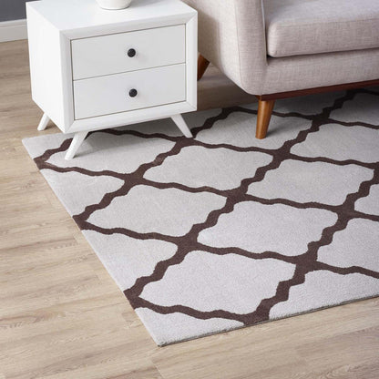 Carpet & Rugs | CasaFoyer Marja Moroccan Trellis Area Rug | Luxuriously Plush | Stain-Resistant | Durable | 5x8 Size | Brown and Gray | casafoyer.myshopify.com