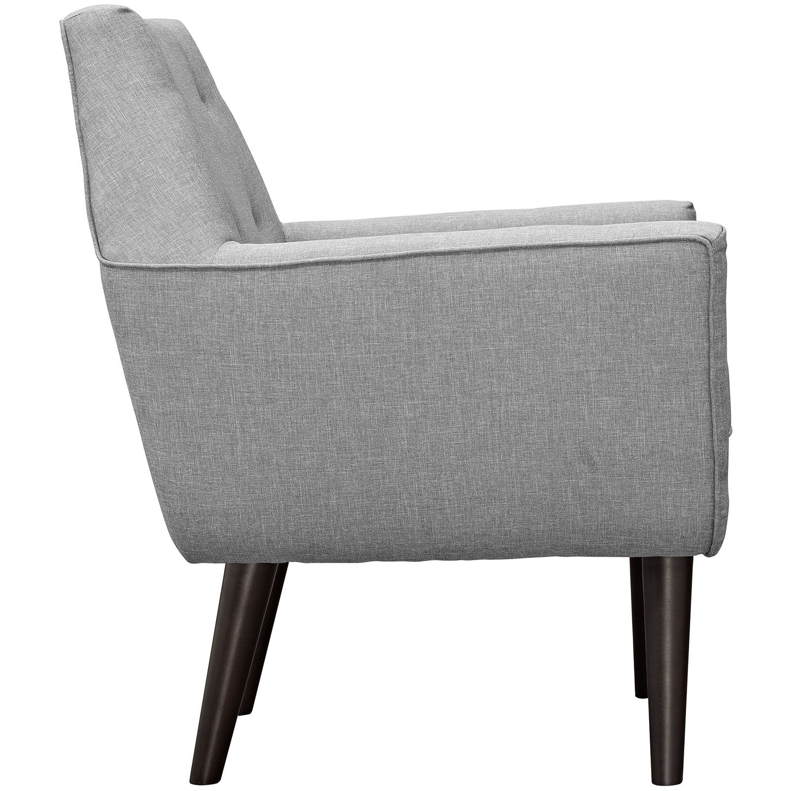 home office desk chairs | CasaFoyer Posit Organic Shape Armchair | Espresso Stained Legs | Polyester Upholstery | Mid-Century Design | Light Gray | casafoyer.myshopify.com