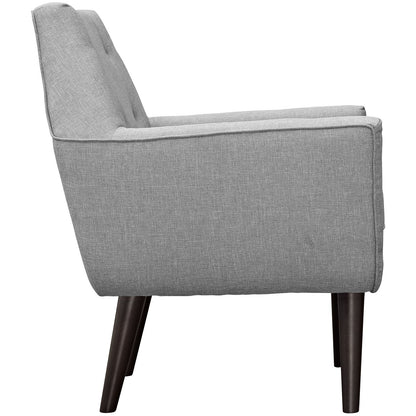 home office desk chairs | CasaFoyer Posit Organic Shape Armchair | Espresso Stained Legs | Polyester Upholstery | Mid-Century Design | Light Gray | casafoyer.myshopify.com