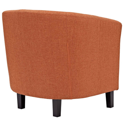 home office desk chairs | CasaFoyer Prospect Armchair | Chesterfield Design | Button Tufted | Espresso Stained Legs | Cozy Foam Padding | Modern Lounge Piece | Orange | casafoyer.myshopify.com