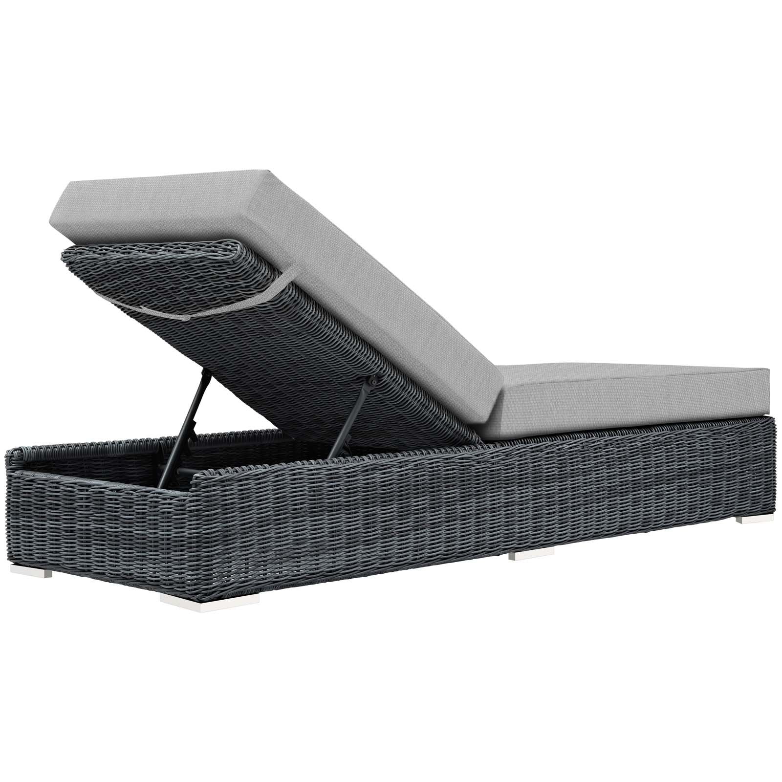 home office desk chairs | CasaFoyer Summon Outdoor Patio Chaise Lounge | Two-Tone Rattan Weave | Sunbrella Cushions | Durable & Stylish | Patio, Backyard, Poolside | UV Protected | Powder-Coated Aluminum Frame | 1 Lounge | casafoyer.myshopify.com