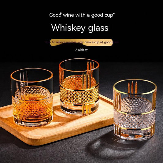 Whiskey Glass | CasaFoyer Gold and Transparent Classic Whiskey glass | casafoyer.myshopify.com