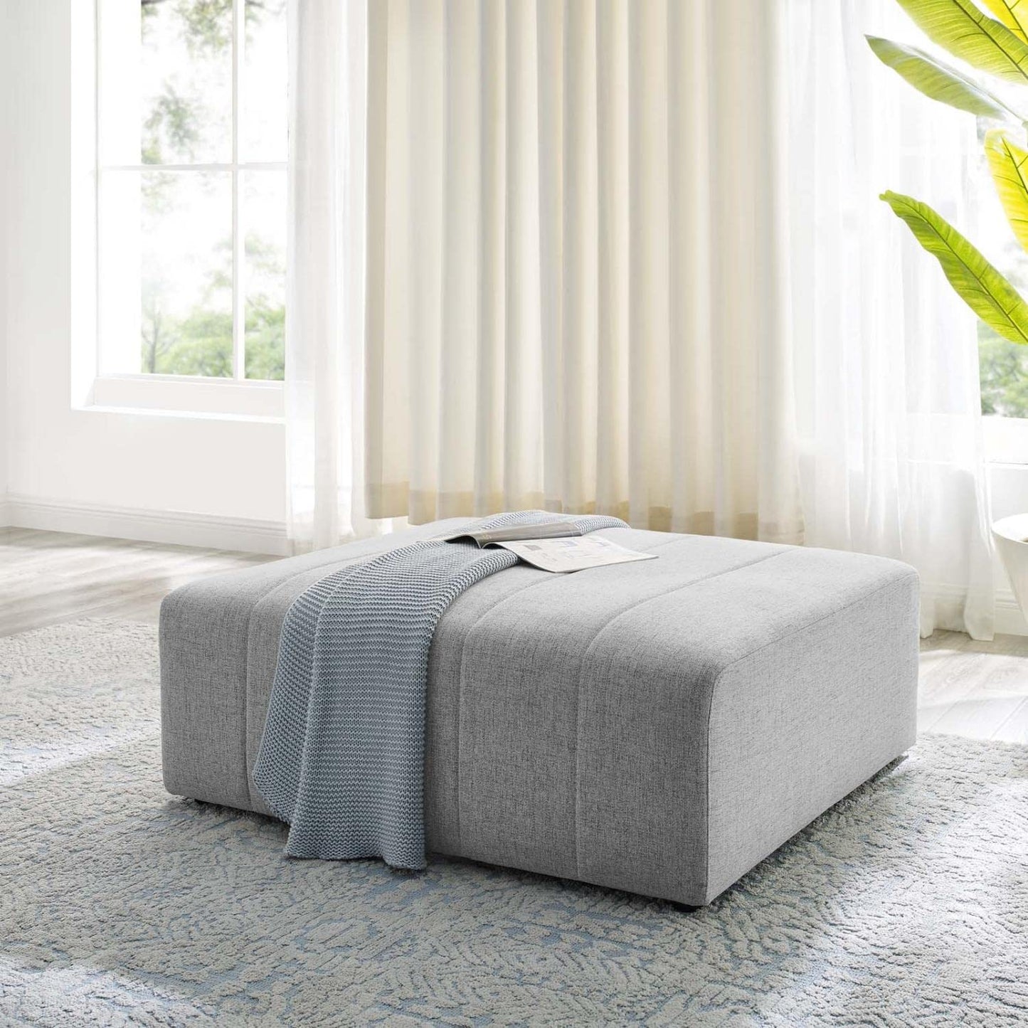 ottomans | CasaFoyer Bartlett Upholstered Fabric Ottoman | Retro Modern Style | Soft Polyester Upholstery | Premium Comfort & Support | Sturdy Frame | Non-Marking Foot Caps | casafoyer.myshopify.com