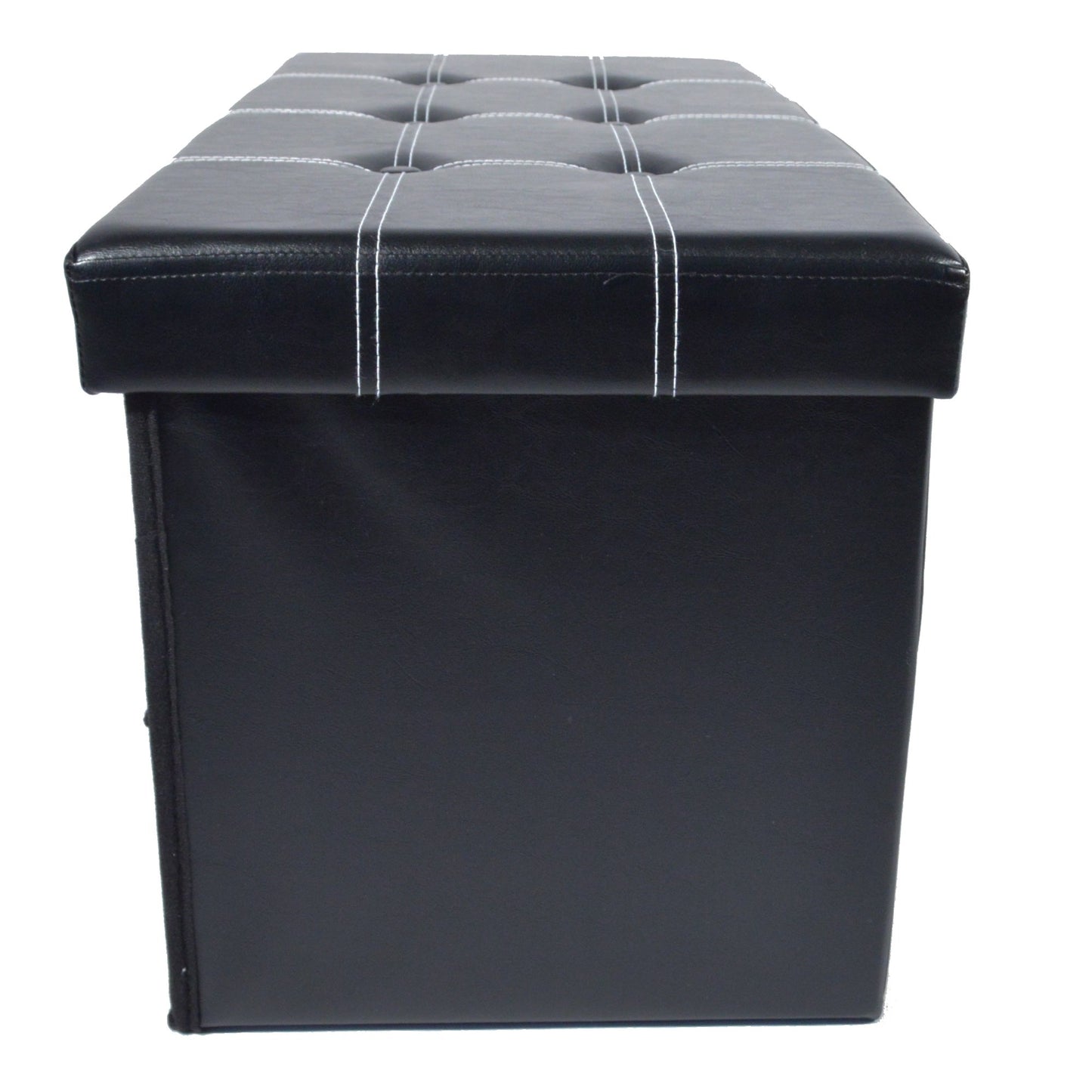 ottomans | CasaFoyer Collapsible 6 Drawer Storage Ottoman | Stylish & Functional Entryway Organizer | Shoe Bench & Footboard Ottoman | Black Faux Leather | 30x15x15 | casafoyer.myshopify.com