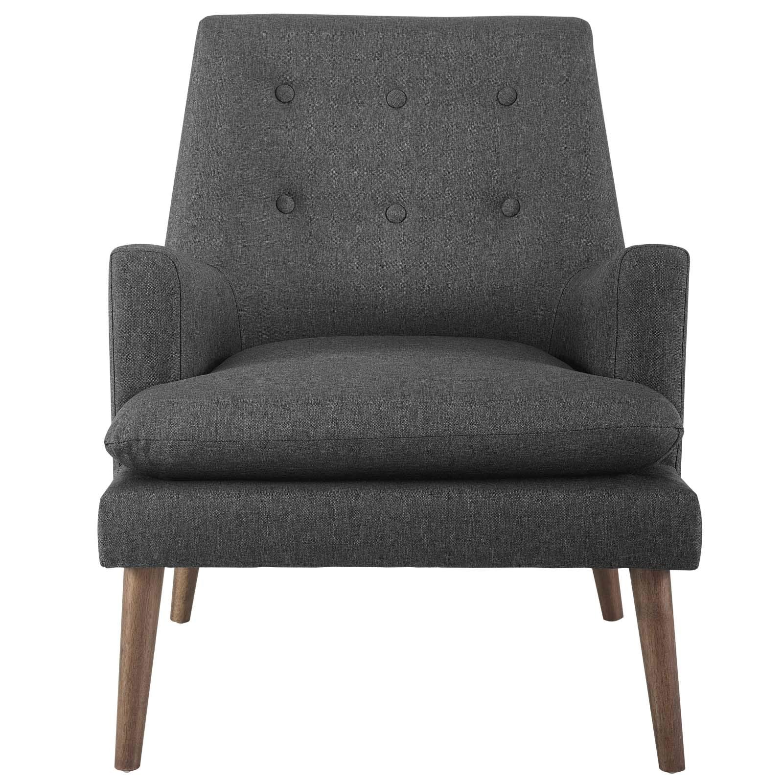 home office desk chairs | CasaFoyer Leisure Lounge Chair | Mid-Century Modern | High-Density Foam Seat | Button Tufted Back | Walnut-Stained Wood Legs | Stylish & Comfortable | Supports up to 331 lbs | casafoyer.myshopify.com