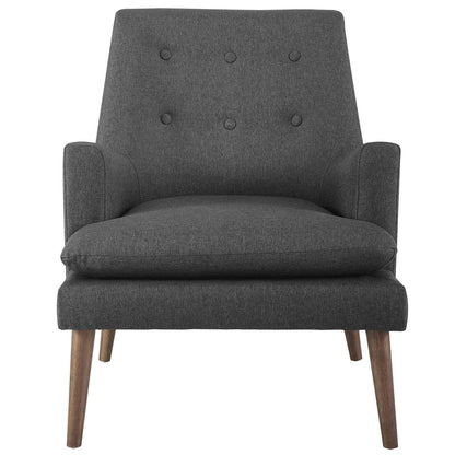 home office desk chairs | CasaFoyer Leisure Lounge Chair | Mid-Century Modern | High-Density Foam Seat | Button Tufted Back | Walnut-Stained Wood Legs | Stylish & Comfortable | Supports up to 331 lbs | casafoyer.myshopify.com
